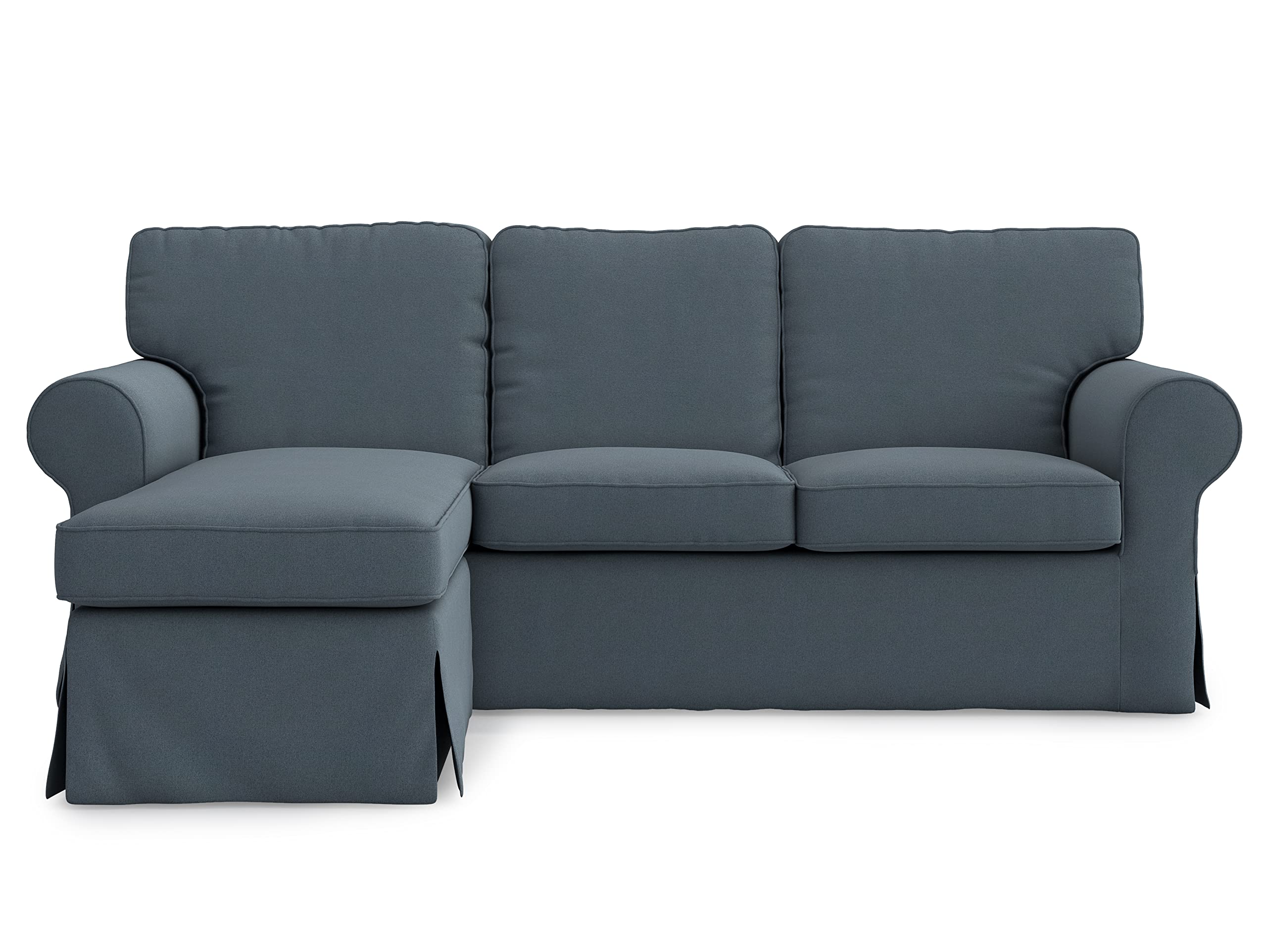 Custom IKEA Ektorp 2-Seat Loveseat & Chaise Lounge Slipcover Replacement - Titanium Grey | Perfect for Sofa Protection & Home Decor Upgrade | Fits Ektorp Sectional 3-Seat Sofa