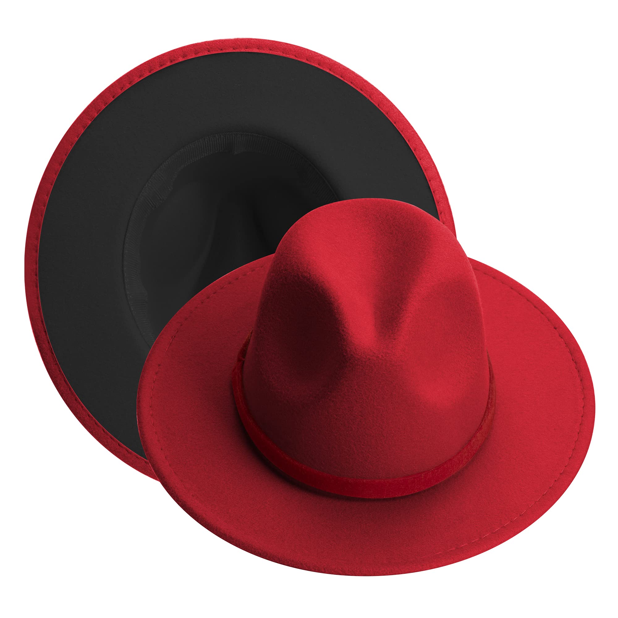 Phadora Wide Brim Fedora Hat for Women & Men - Vintage Rancher Style with Felt Band - Sun Protection Summer Hat for Outdoor, Travel, and Fashion