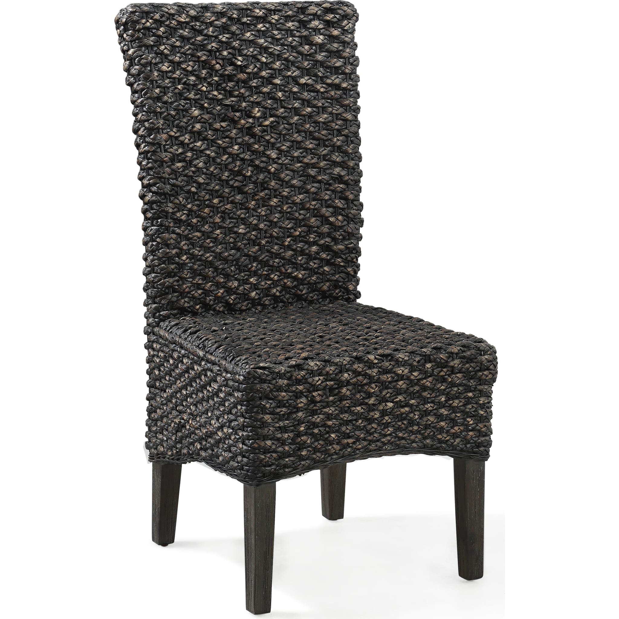 Natural Water Hyacinth Meadow Chair in Graphite - Handwoven Eco-Friendly Outdoor Lounge Chair for Patio, Garden, or Beach Relaxation