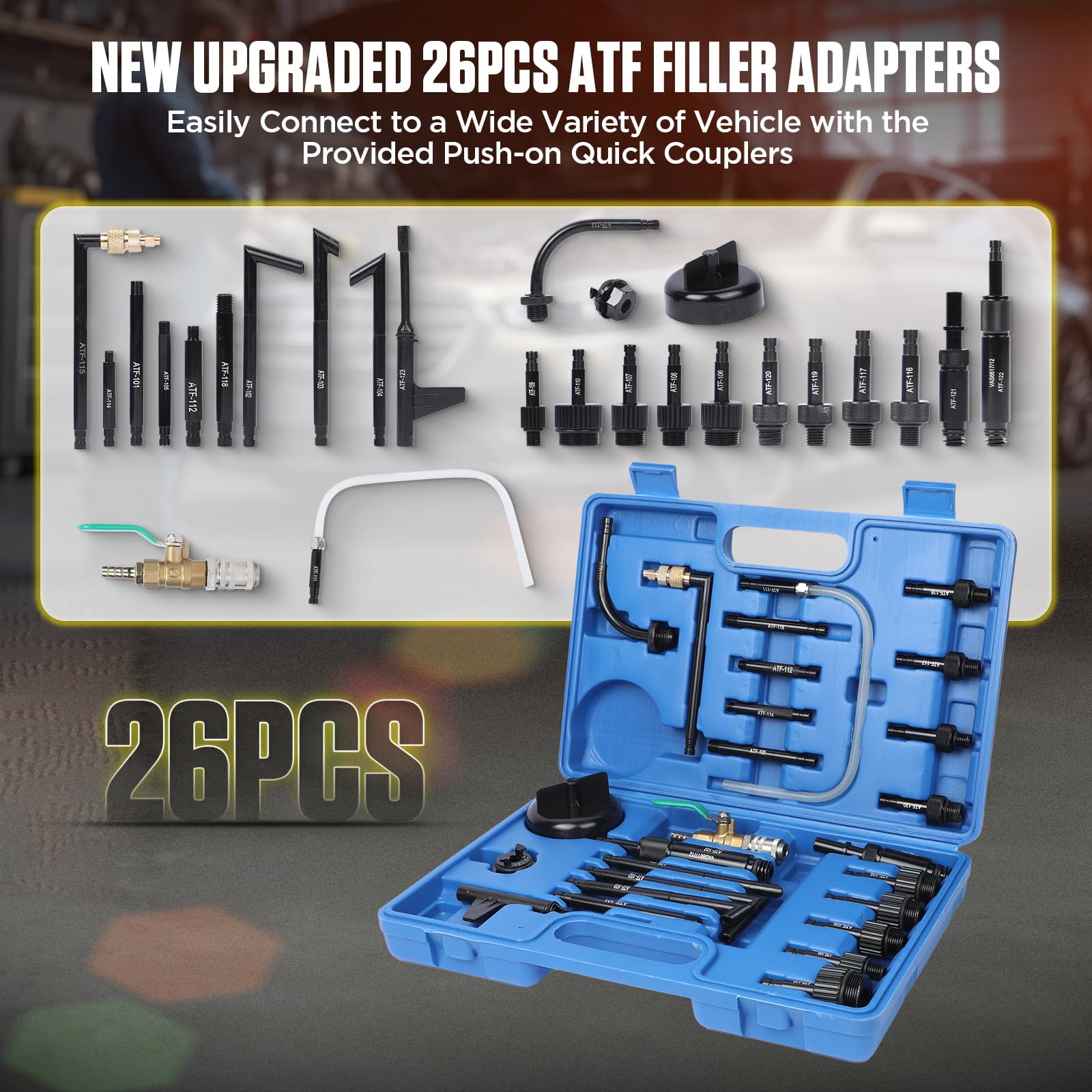 8L Transmission Fluid Transfer Pump Kit with 26PCS ATF Adapters - Automatic Oil Extractor & Dispenser for ATF Refill - Perfect for DIY Car Maintenance & Professional Garage Use