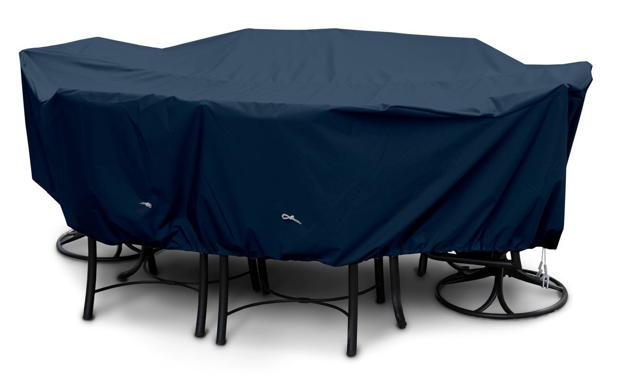 KoverRoos®MAX Waterproof Oval & Rectangle Dining Set Cover - Heavy Duty Outdoor Furniture Protector for Patio, Garden, and Backyard Use