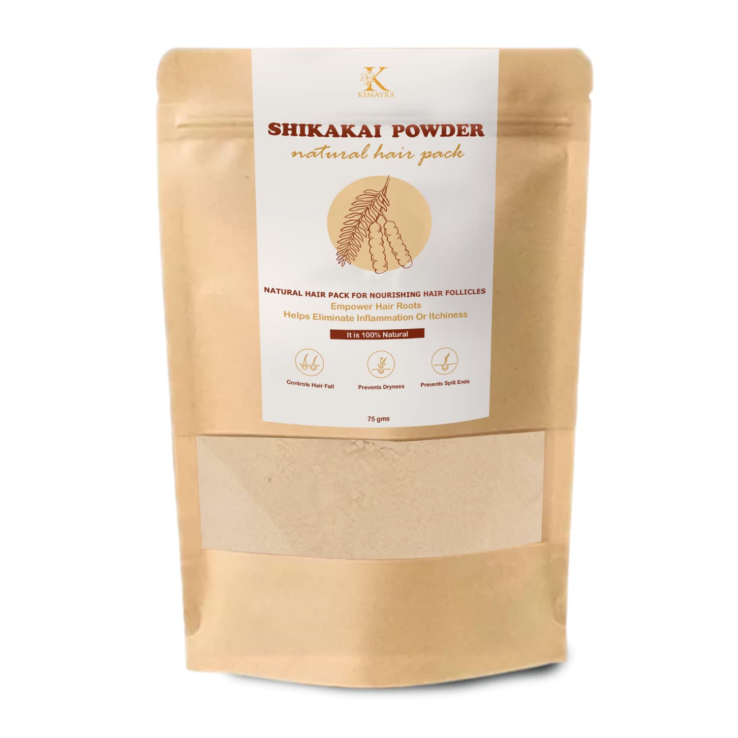 Kimayra Shikakai Powder for Hair Growth & Split Ends Prevention | Natural Deep Cleansing Hair Pack for Soft, Strong Hair | Reduces Hair Fall for Men & Women (All Hair Types) - 3 Pack (75g Each) | Ideal for Daily Hair Care, Scalp Treatment & Ayurvedic Hair Masks