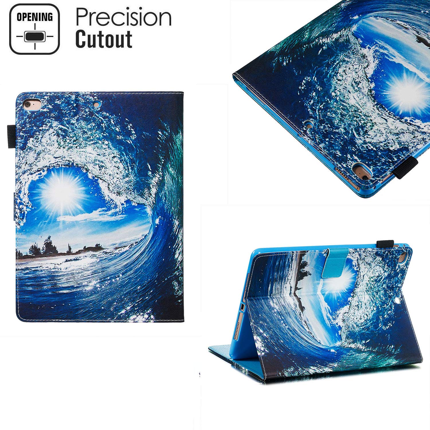 Premium PU Leather Smart Wallet Stand Folio Case for iPad 6th/5th Gen 9.7