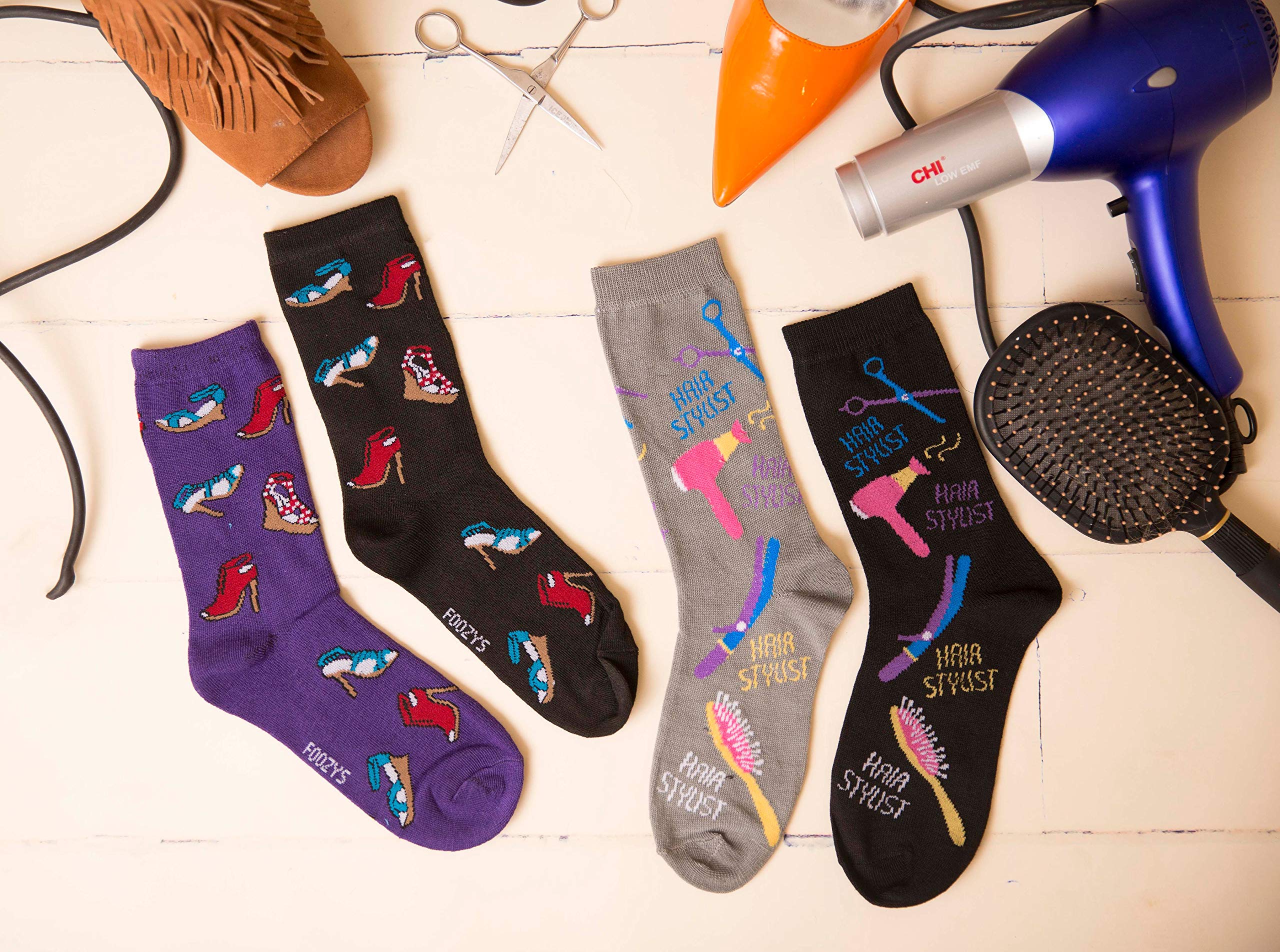 Foozys Women's Crew Socks - Fun & Stylish Novelty Socks Pack of 2 Pairs - Perfect for Casual Wear, Gifts, and Everyday Fashion