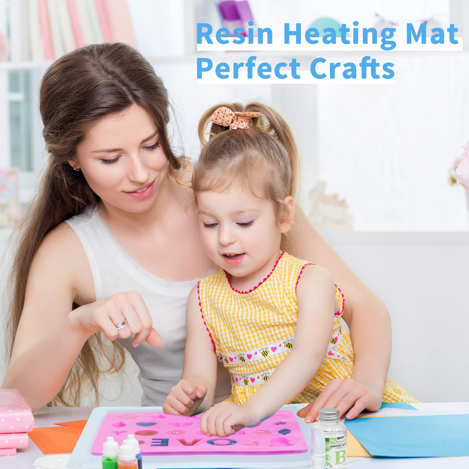 Resin Heating Mat - Fast Drying Curing Machine with Silicone Pad, Adjustable Temperature & Timer, Perfect for Epoxy Resin, DIY Crafts, Jewelry Making - Ideal for Home Studios & Art Workshops