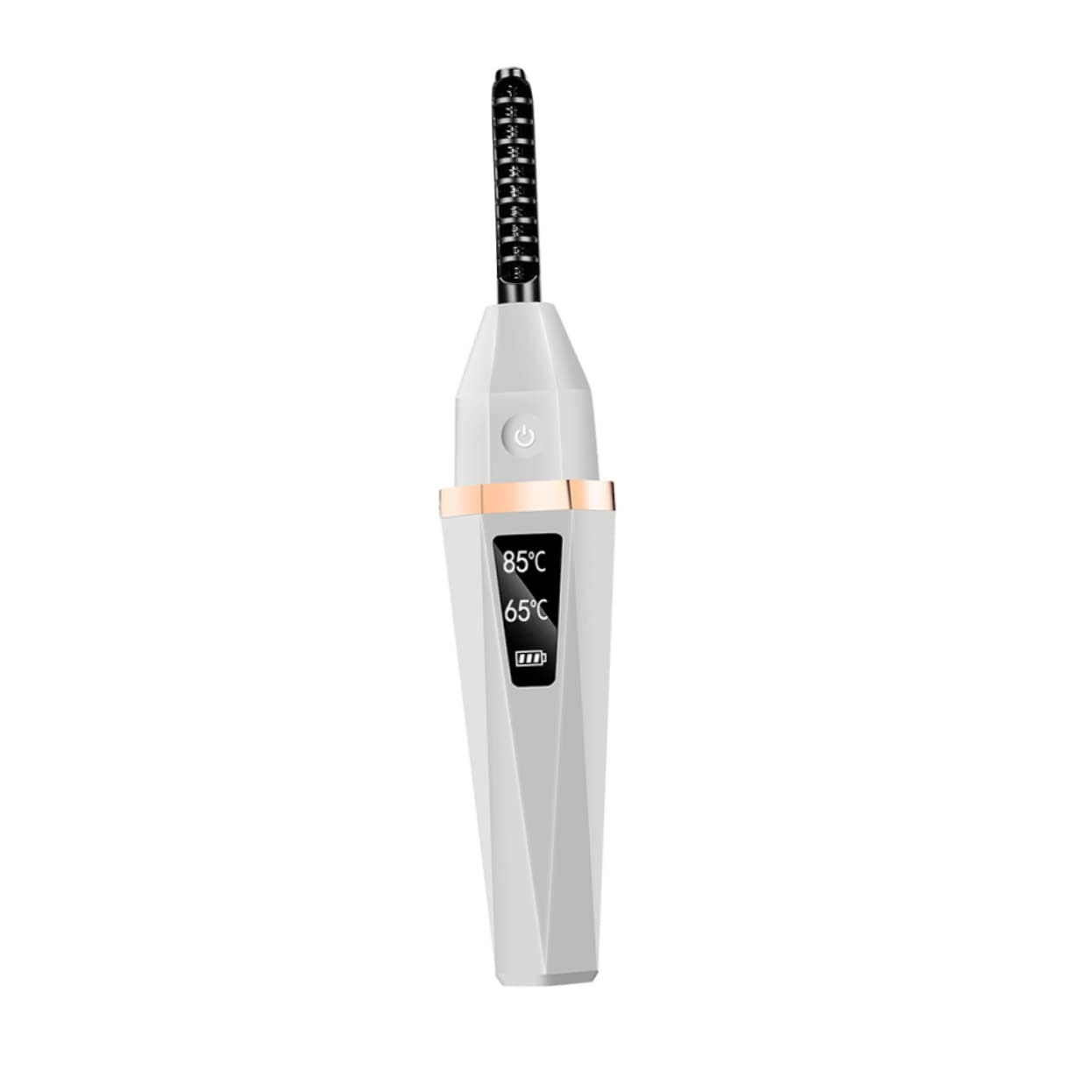 Professional Minkissy Eyelash Curler & Mini Hair Crimper - Rechargeable Lash Curling Tool with Curling Iron for Salon & Home Use - Perfect for Bridal, Party & Daily Makeup (White)