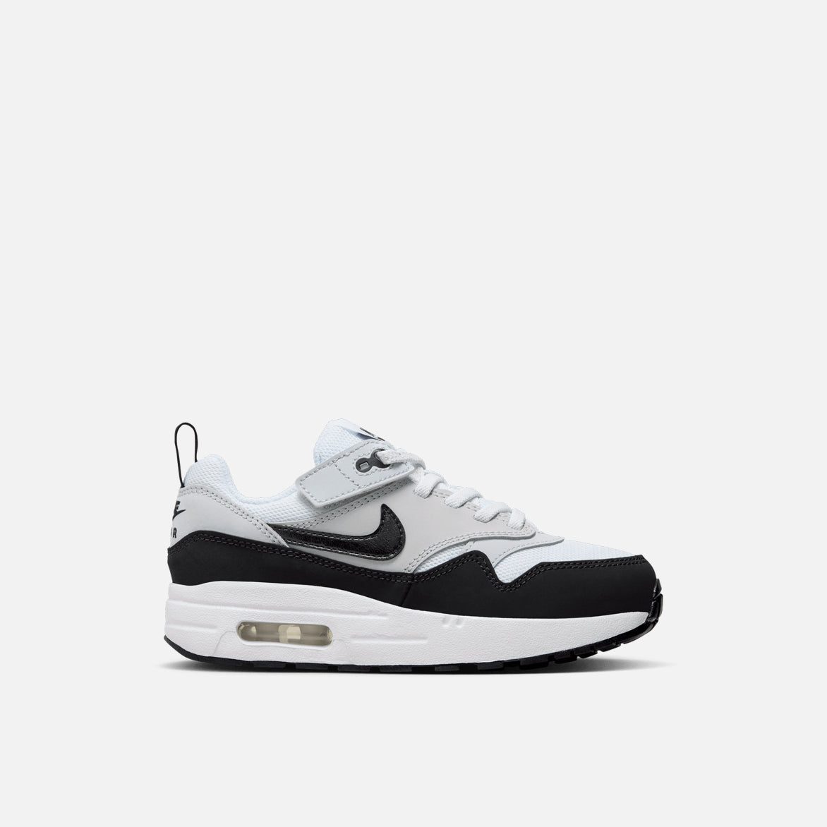 Nike Air Max 1 EasyOn PS Kids' Sneakers - White/Pure Platinum/Black | Comfortable Slip-On Design for School & Play