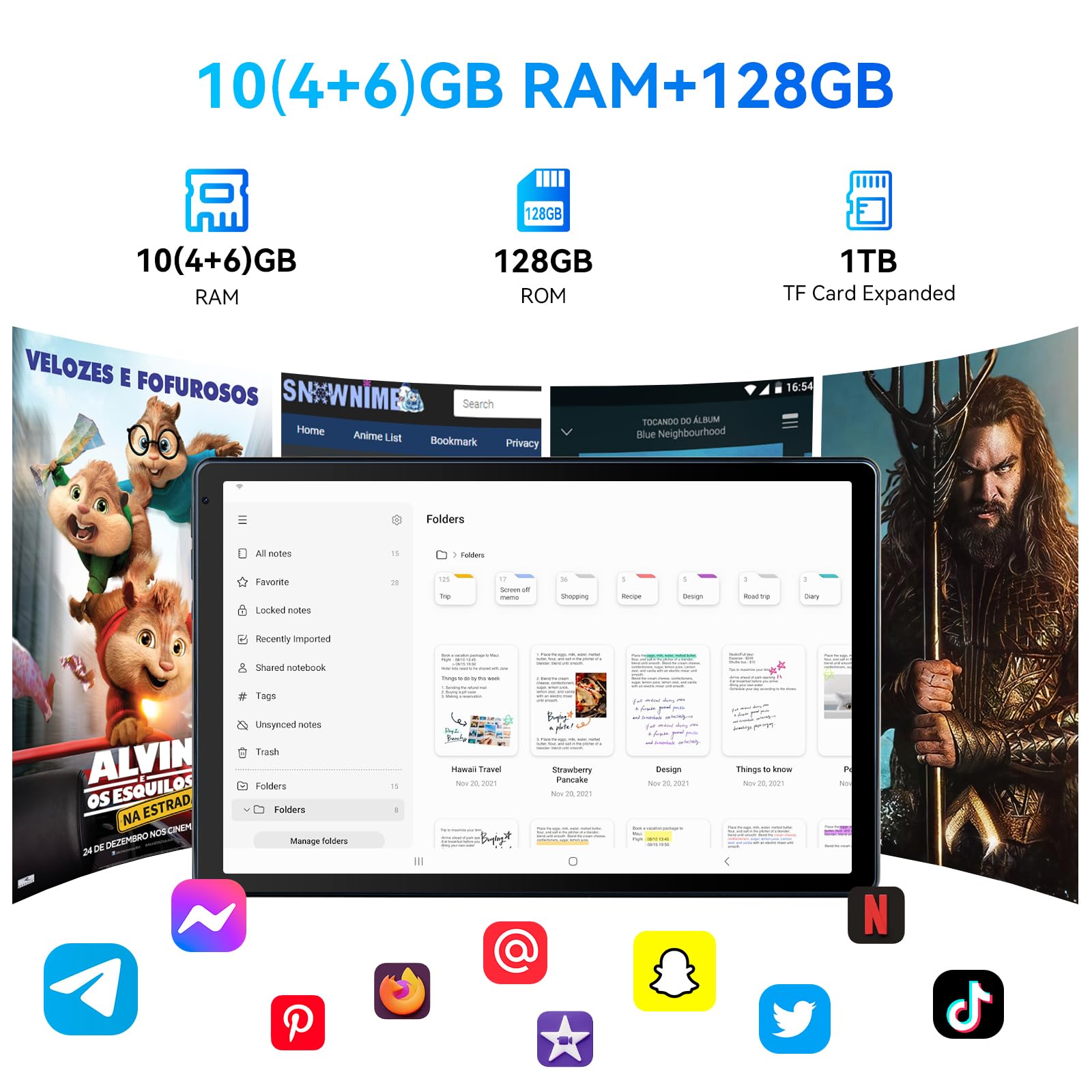HiGrace 10 Inch Android 14 Tablet with Octa Core Processor | 10GB RAM + 128GB Storage (Expandable to 1TB) | 1280x800 HD IPS Display | Wi-Fi 6 | Dual Camera | 5000mAh Battery | Powerful Performance for Work, Study & Entertainment – Black