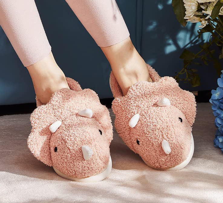 Unisex Dinosaur Slippers - Soft Plush House Slippers for Men & Women, Cozy Fuzzy Winter Sandals for Indoor & Outdoor Use - Perfect for Home, Lounge & Gift Giving (2024 New Style)