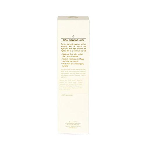 Hylunia Gentle Cleansing Lotion 5.1 oz with Hyaluronic Acid & Olive Oil Squalene - Hydrating pH Balanced Facial Cleanser for Sensitive & Mature Skin - Makeup Remover & Daily Skincare Routine - Perfect for Morning & Night Use