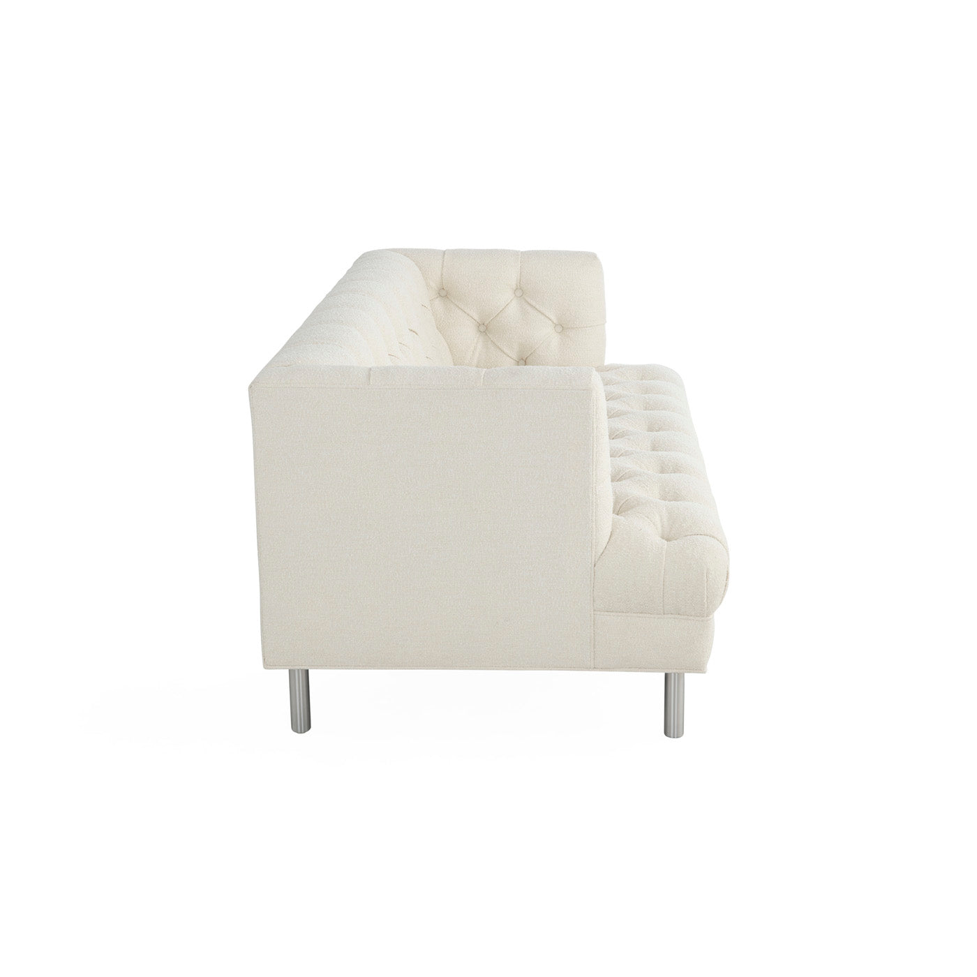 Baxter 66 T Arm Loveseat in Serpette Ivory - Modern Upholstered Two-Seater Sofa for Living Room, Lounge & Office - Perfect for Small Spaces & Cozy Home Decor