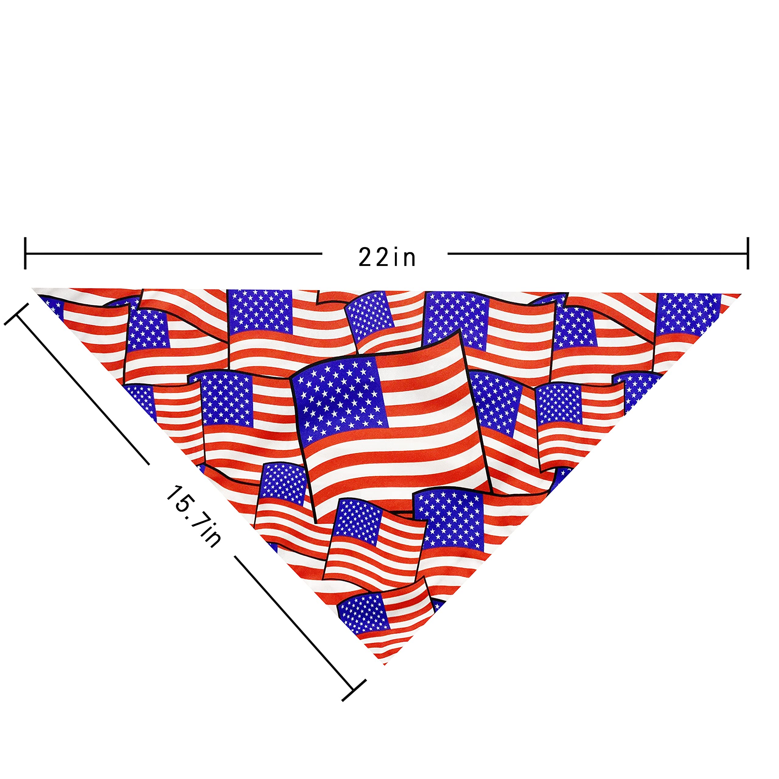 Pohshido 2 Pack Patriotic Dog Bandanas - 4th of July American Flag Pet Bandana for Small Medium Large Dogs & Cats (Freedom Stars/Old Glory) - Perfect for Independence Day Celebrations, Parades & Pet Photo Shoots