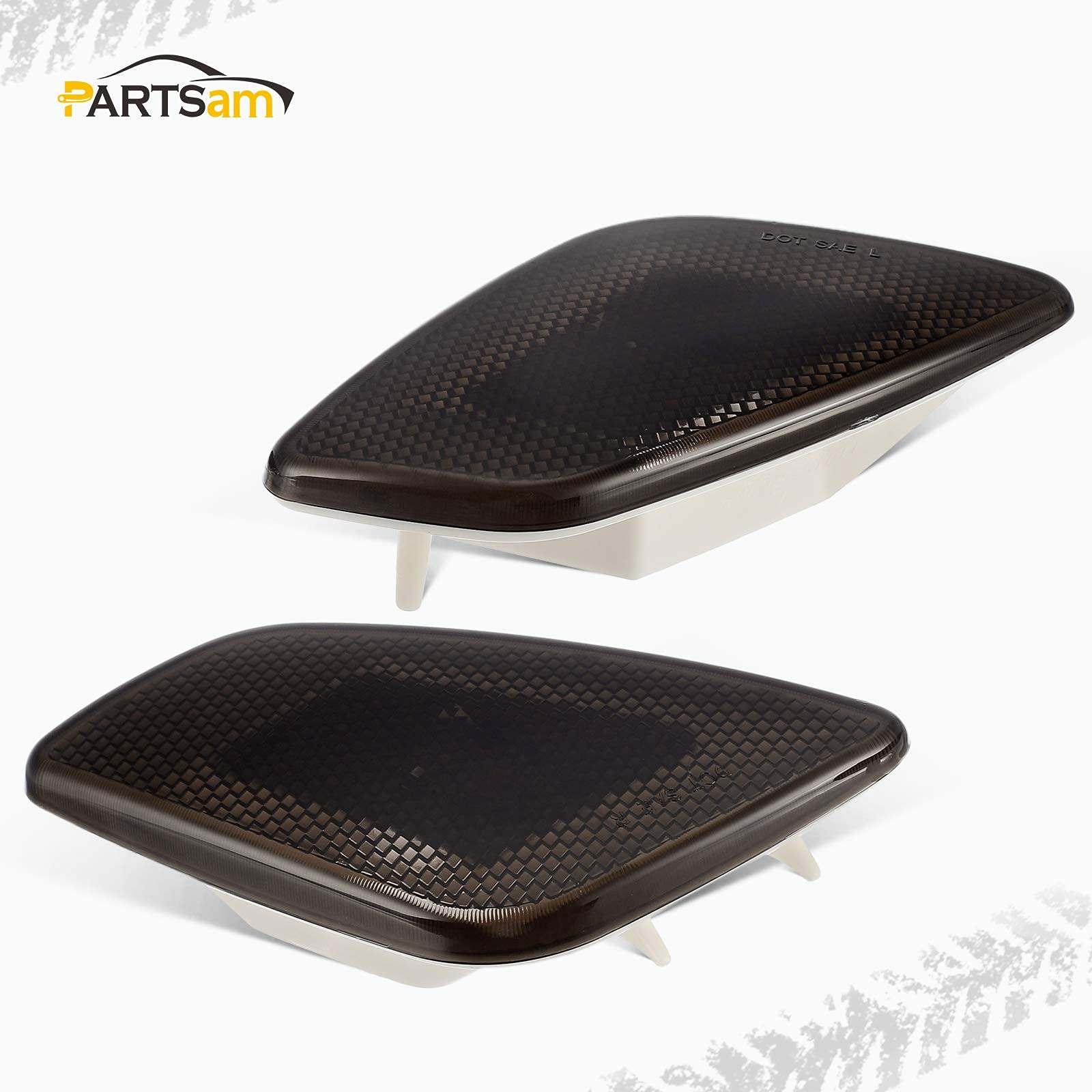 Partsam LED Light Kit for Jeep Wrangler TJ - Smoke Lens Square Tail Lights & Amber Front Fender Marker Lights Replacement Pair | Off-Road, Night Driving & Custom Jeep Accessories