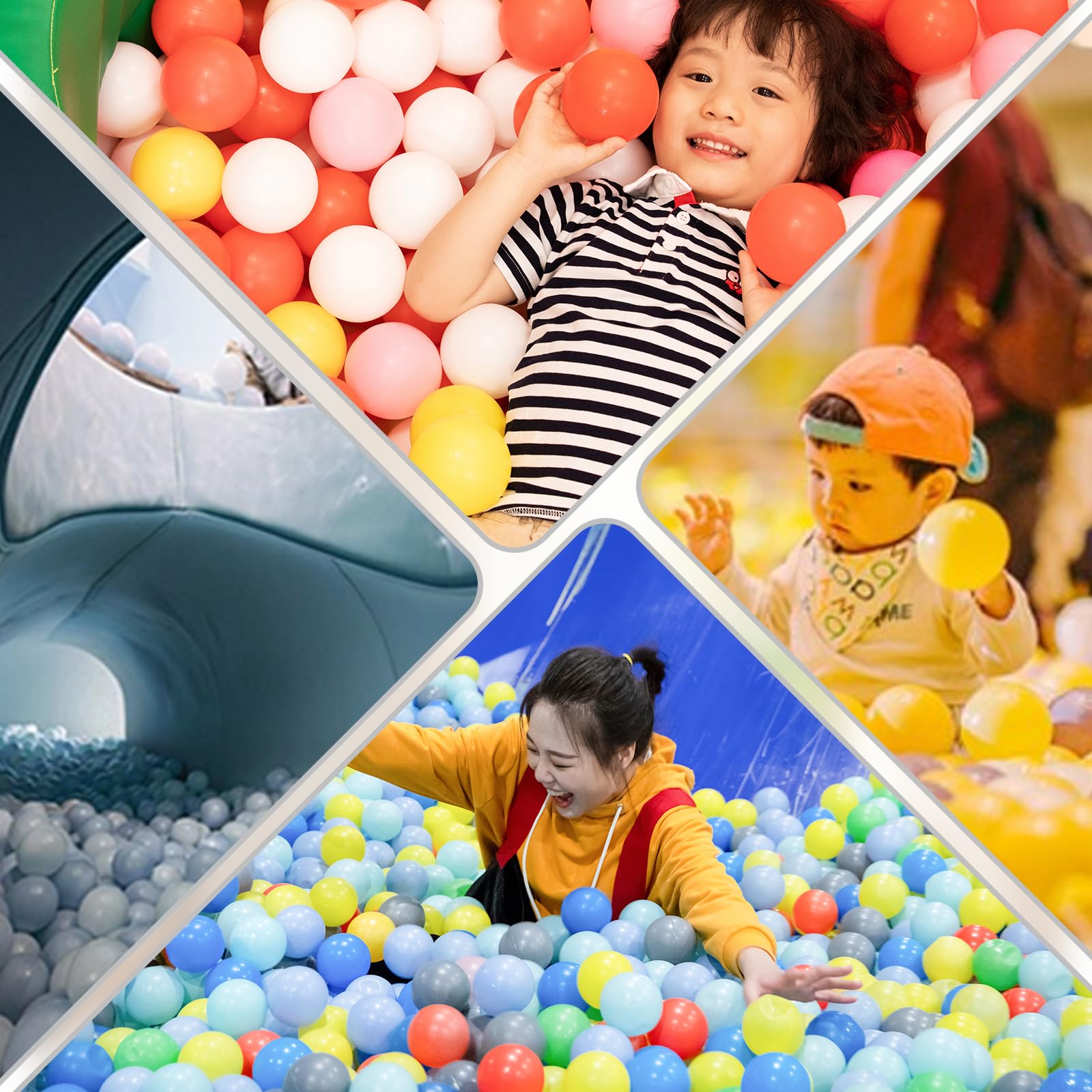 200-Pack 2.15 Inch Thickened Soft Plastic Ball Pit Balls for Kids - BPA & Phthalate Free, Crush-Proof Toddler Play Balls (Pure White) - Perfect for Indoor Playrooms, Birthday Parties & Sensory Play Activities