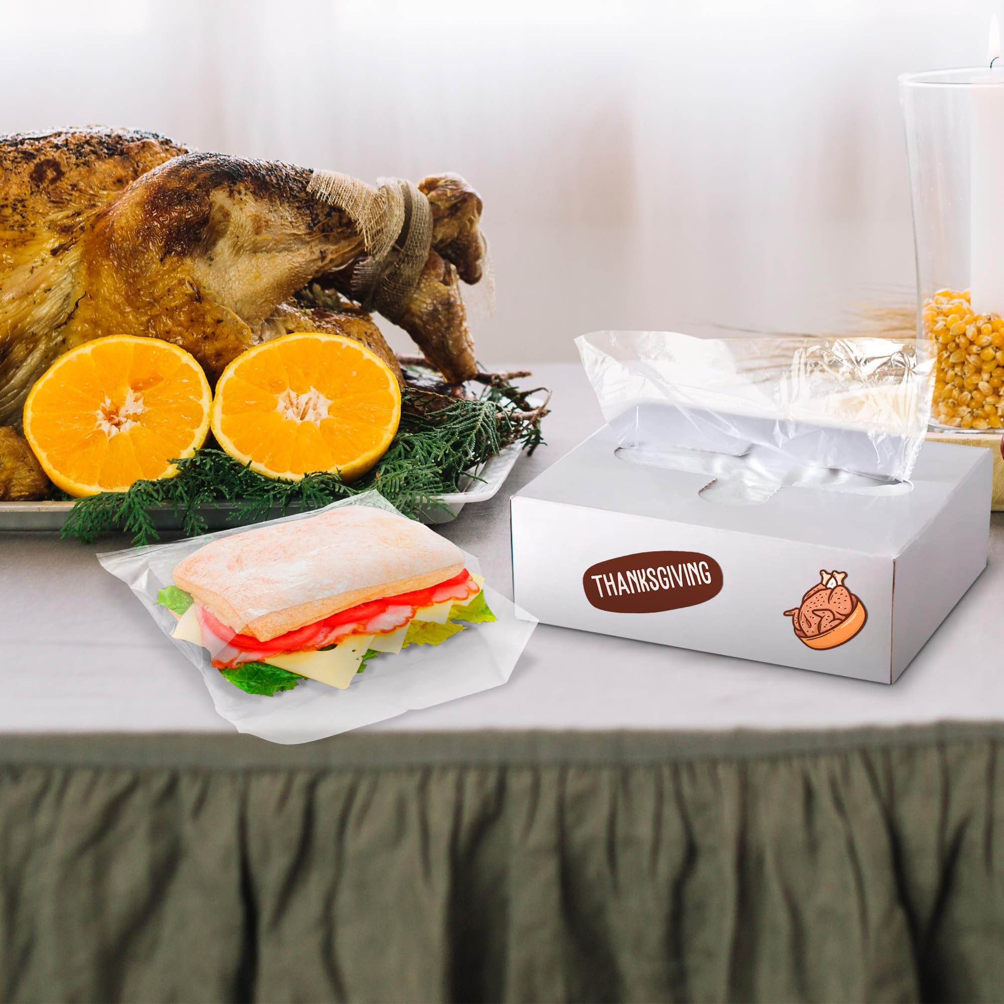 APQ Clear Deli Wraps 8x10.75 Inch - 1000 Count Precut Sandwich Wraps for Delis, Cafes & Food Service - BPA-Free Plastic Food Wrap for Freshness & Presentation