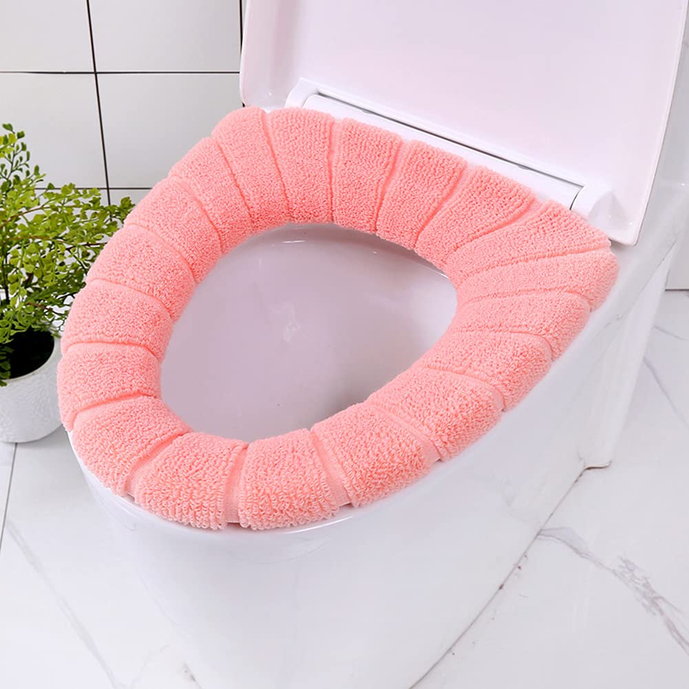 Warm Stretchable Toilet Seat Cushion Cover - Soft Washable Bathroom Accessory for Winter Comfort | Cozy Home & Guest Bath Upgrade