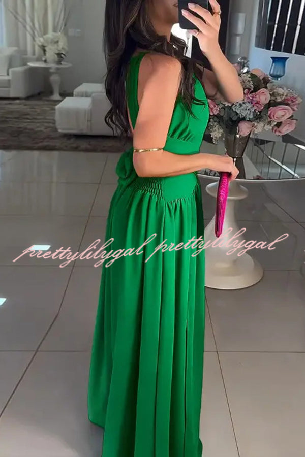 Elegant Solid Color Sexy Cross Tie Backless Maxi Dress for Women - Perfect for Beach Vacations, Summer Parties & Date Nights