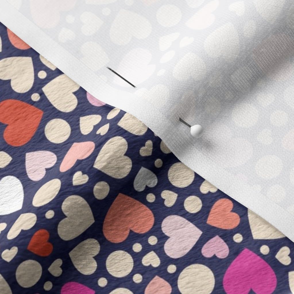 Ditsy Hearts Blue Valentine Love Printed Minky Fabric by The Yard - Perfect for Sewing Baby Blankets, Quilt Backing & Plush Projects | Valentine's Day Decor & DIY Crafts