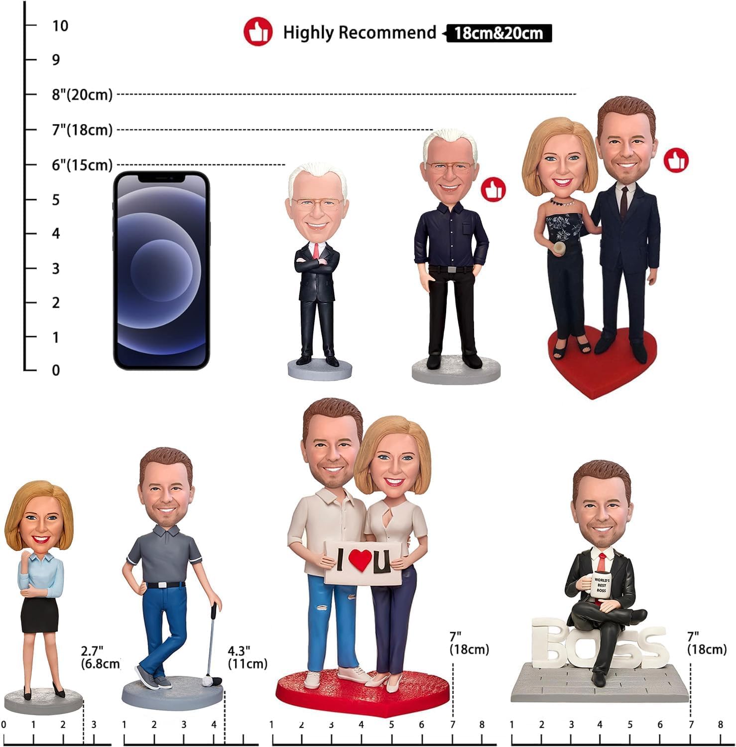 Custom Bobblehead Personalized Figurine - Unique Handmade Action Figure Based on Your Photo | Perfect for Wedding Gifts, Birthday Presents & Office Decor