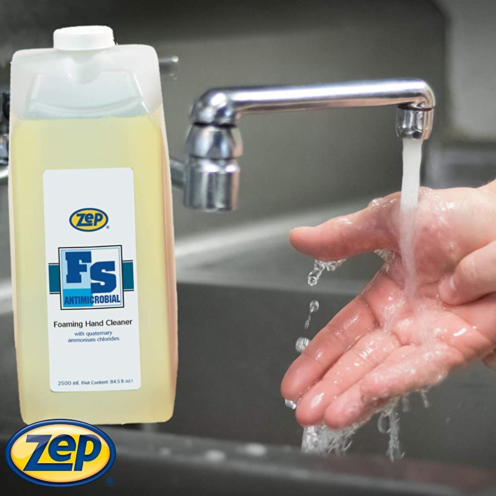 Zep Foaming FS Antimicrobial Hand Cleaner 2500ML (Case of 4) - Kills 99.9% Germs | Ideal for Hospitals, Restaurants & Food Service Industry