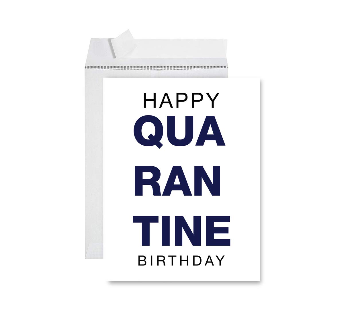 Happy Birthday Jumbo Greeting Card - 8.5 x 11 Inch Funny Social Distance Party Card for Him or Her - 1-Pack - Perfect for Virtual Celebrations, Drive-by Parties & Long-Distance Birthday Wishes