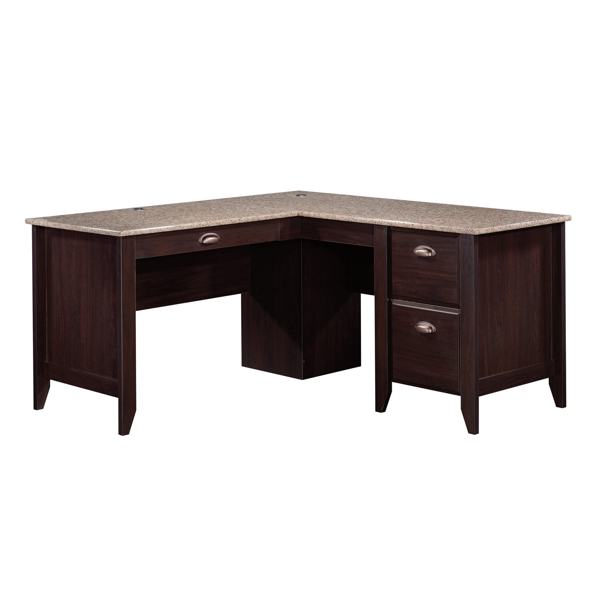 Sauder Samber 60-Inch Wide L-Shaped Transitional Computer Desk in Jamocha Finish - Perfect for Home Office, Gaming Setup & Small Workspaces