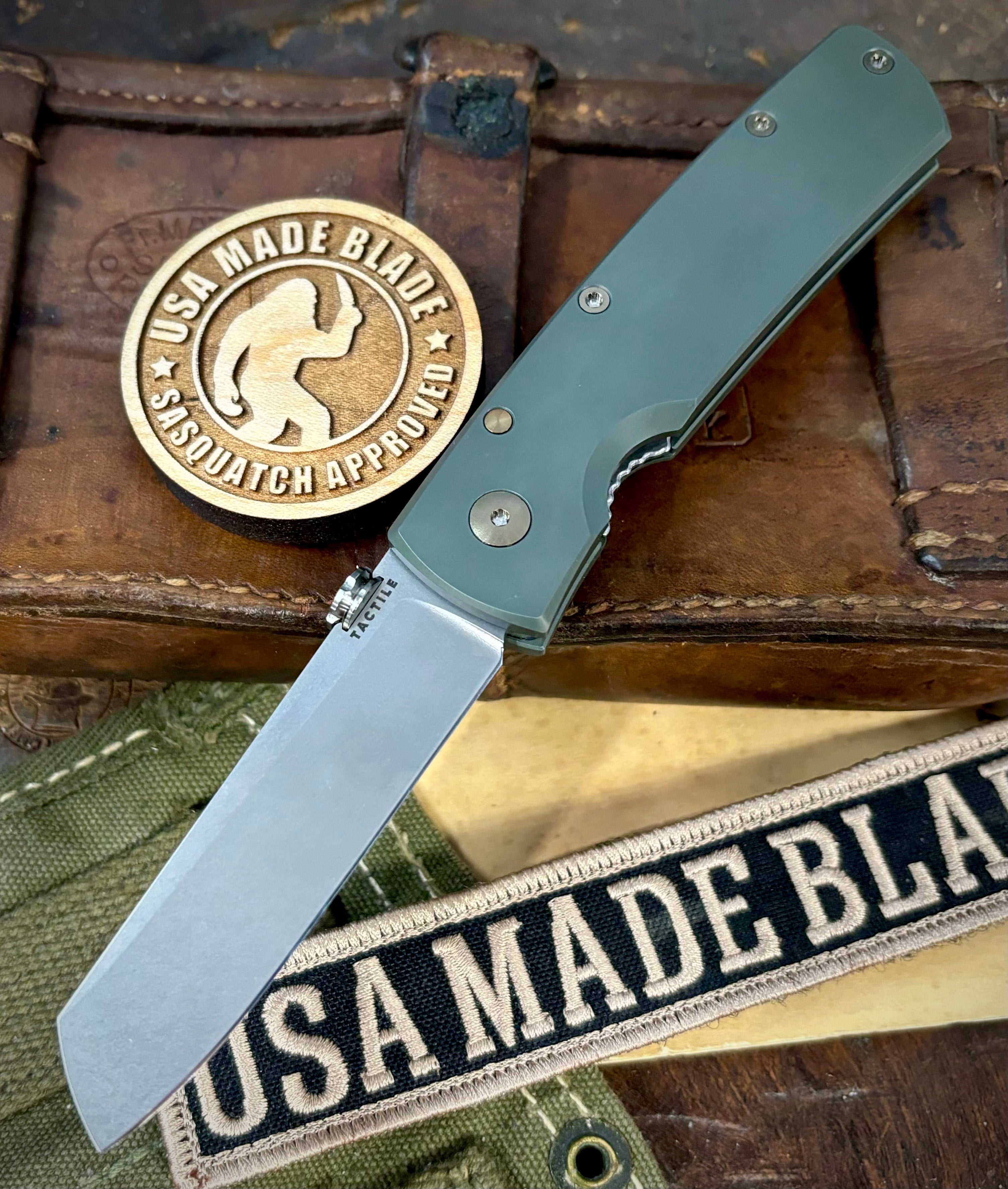 Tactile Knife Co. Shipwreck Green Mariner 2 Titanium Liner Lock Folding Knife - MagnaCut Blade & Bronze Hardware - EDC, Outdoor, Camping, Survival Gear