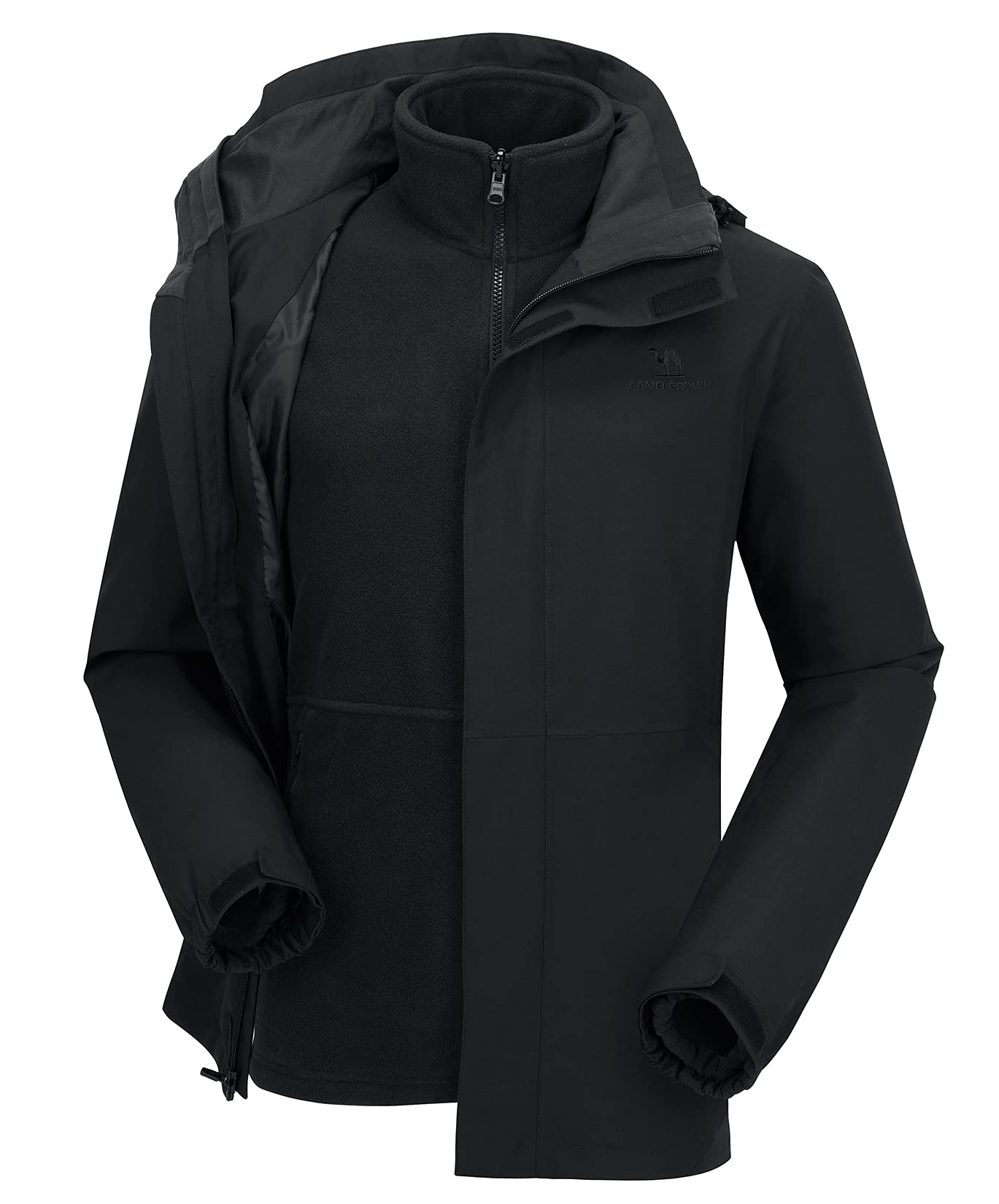 CAMELSPORTS Men's 3-in-1 Waterproof Ski Jacket - Winter Snow Jacket with Hood, Windproof & Thermal Insulated for Mountain Climbing, Skiing & Outdoor Adventures