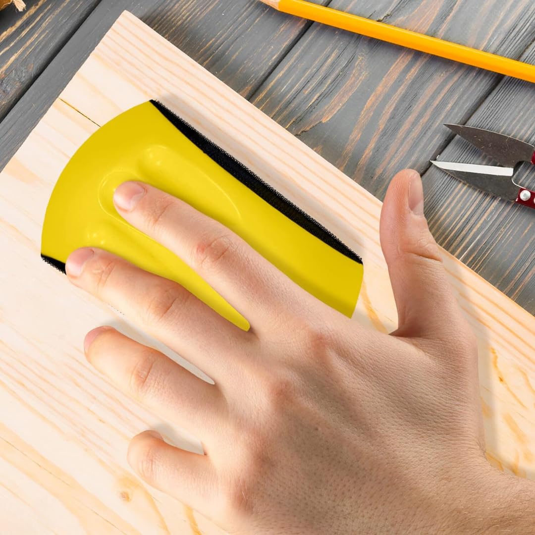 Hook and Loop Hand Sanding Block 5 Inch - Auto Body & Woodworking Sanding Pad with Mouse Sandpaper - Durable Furniture & Automotive Sander Tool (1PK) - Perfect for DIY Projects, Car Repair & Craft Sanding