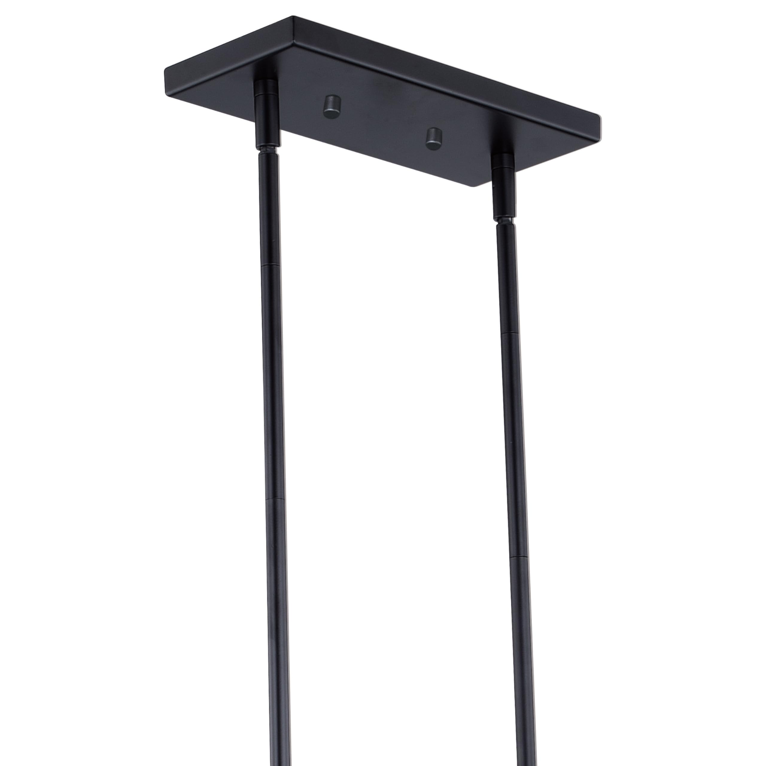 VAXCEL Oslo 5-Light Black Urban Loft Linear Chandelier - Modern Island Pendant Lighting Fixture for Kitchen, Dining Room & Living Room