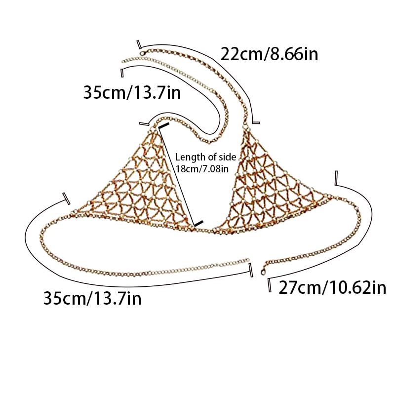 YWCUTE Women's Sexy Body Chain Jewelry - Multi Layer Chest Chain, Fashion Bra Accessory, Perfect Gift for Her - Great for Parties, Date Nights & Boudoir Photography