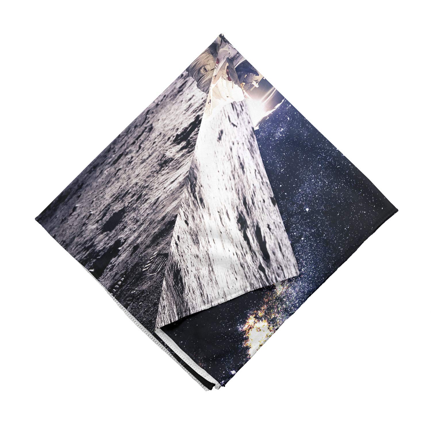Ambesonne Space Bandana - Astronaut on the Moon Design | Unisex Head & Neck Scarf for Outdoor Activities, Hiking, Cycling & Cosplay
