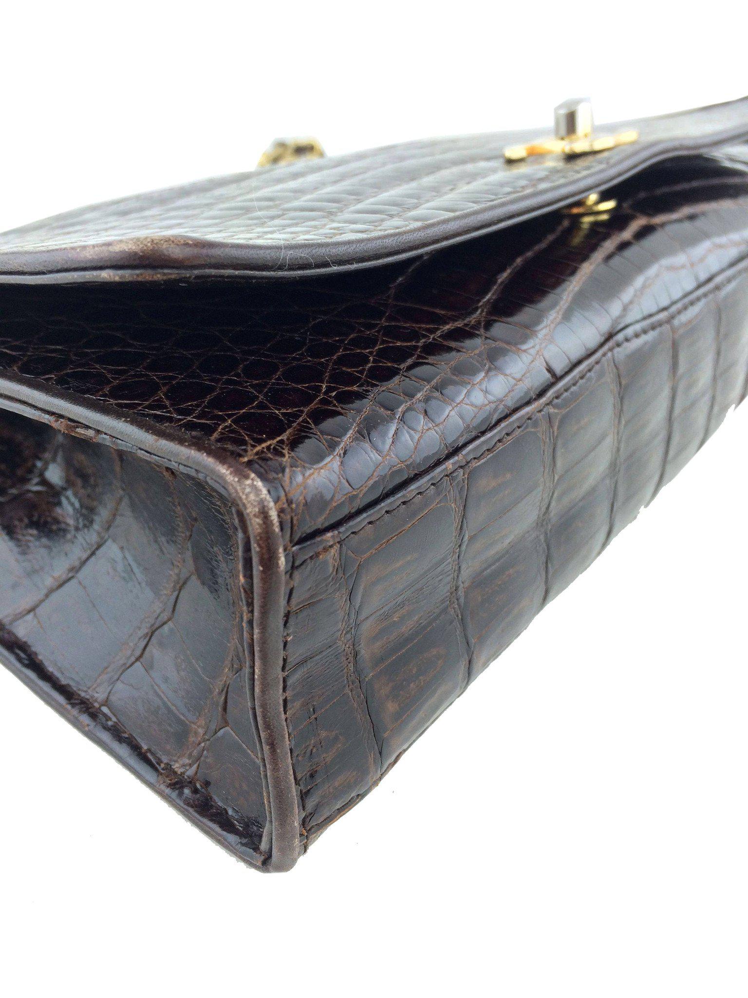 Vintage Chanel Crocodile Leather Flap Shoulder Bag - Luxury Designer Handbag for Women, Perfect for Evening Parties & Special Occasions