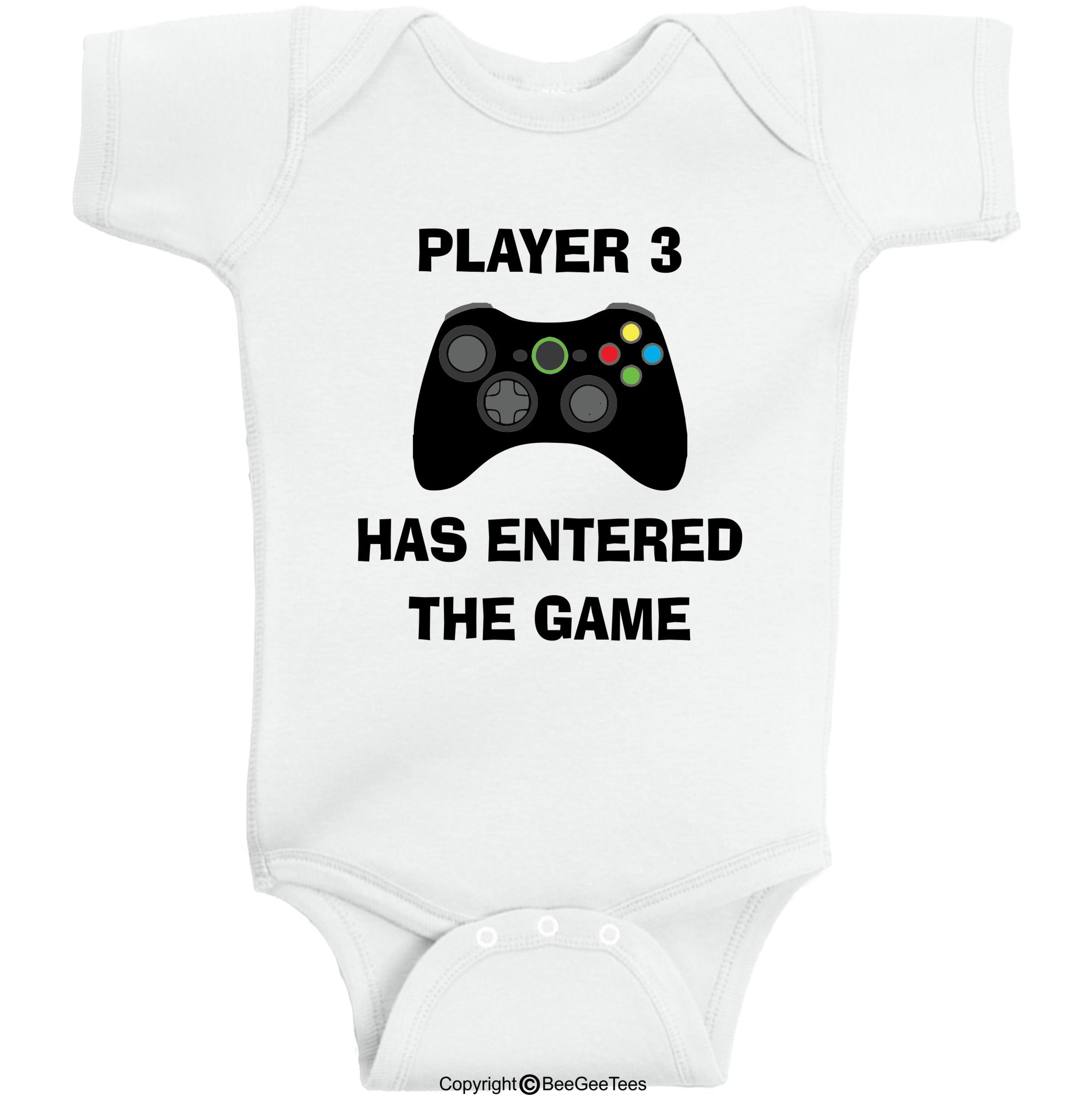 Funny Gaming Baby Romper - Player 3 Has Entered The Game One-Piece Outfit for Boys & Girls | Perfect for Gamer Parents, Birthday Parties & Cosplay