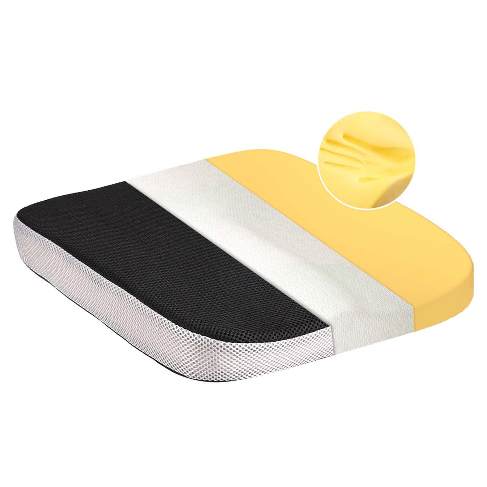 Premium Memory Foam Seat Cushion with Carry Handle - Orthopedic Comfort for Office Chairs, Wheelchairs & Car Seats - Relieves Back Pain & Improves Posture - Ideal for Long Sitting Hours at Work, Home or Travel