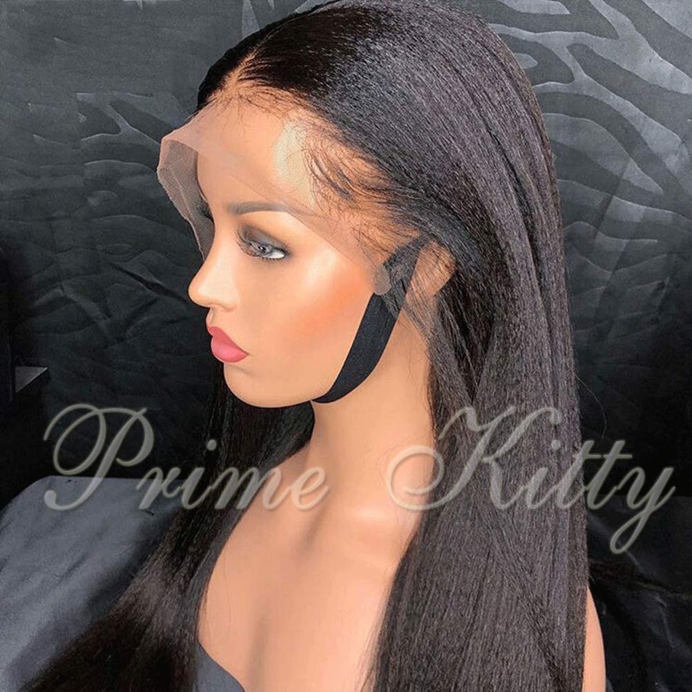 150% Density Lace Front Human Hair Wigs for Women - Yaki Straight Glueless Wig with Baby Hair | 10