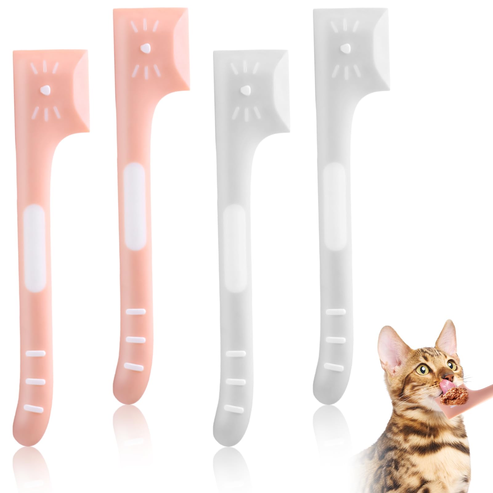 4Pcs Cat Food Spoon Set - Stainless Steel Wet Food Scoop & Spatula for Cats & Dogs | Includes Can Opener | Perfect for Feeding, Portion Control & Travel Use