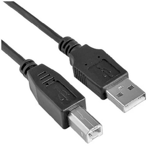 NILOX 5m USB 2.0 Cable A Male to B Male High-Speed Data Sync Charging Cord for Printers, Scanners & Audio Devices - Durable Black Cable for Office & Home Use