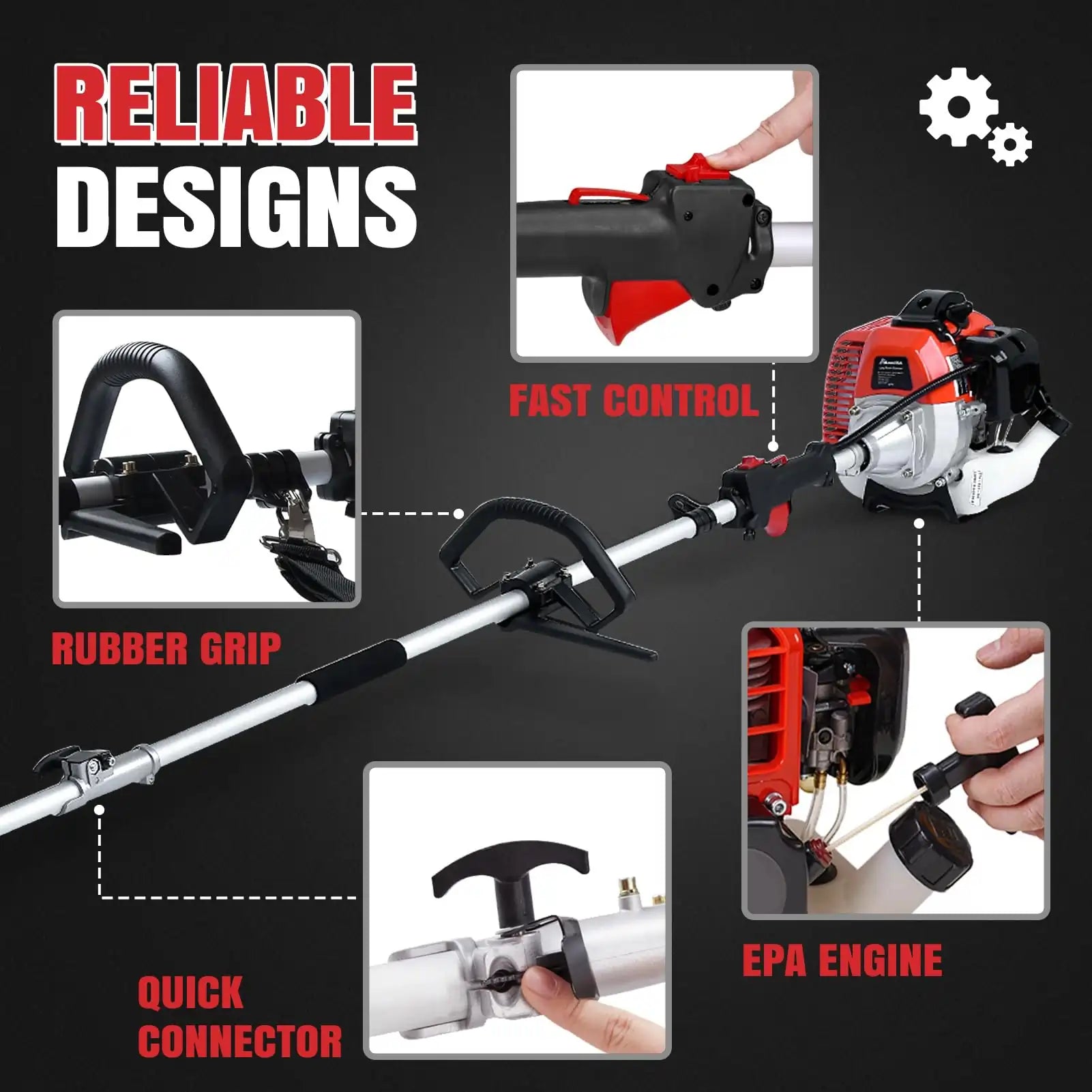 MAXTRA Gas Pole Chainsaw Hedge Trimmer - 20 Inch Cordless Tree Trimmer with 2-Cycle Engine for Professional Landscaping, Tree Pruning & Yard Maintenance | Perfect for Garden, Farm & DIY Projects