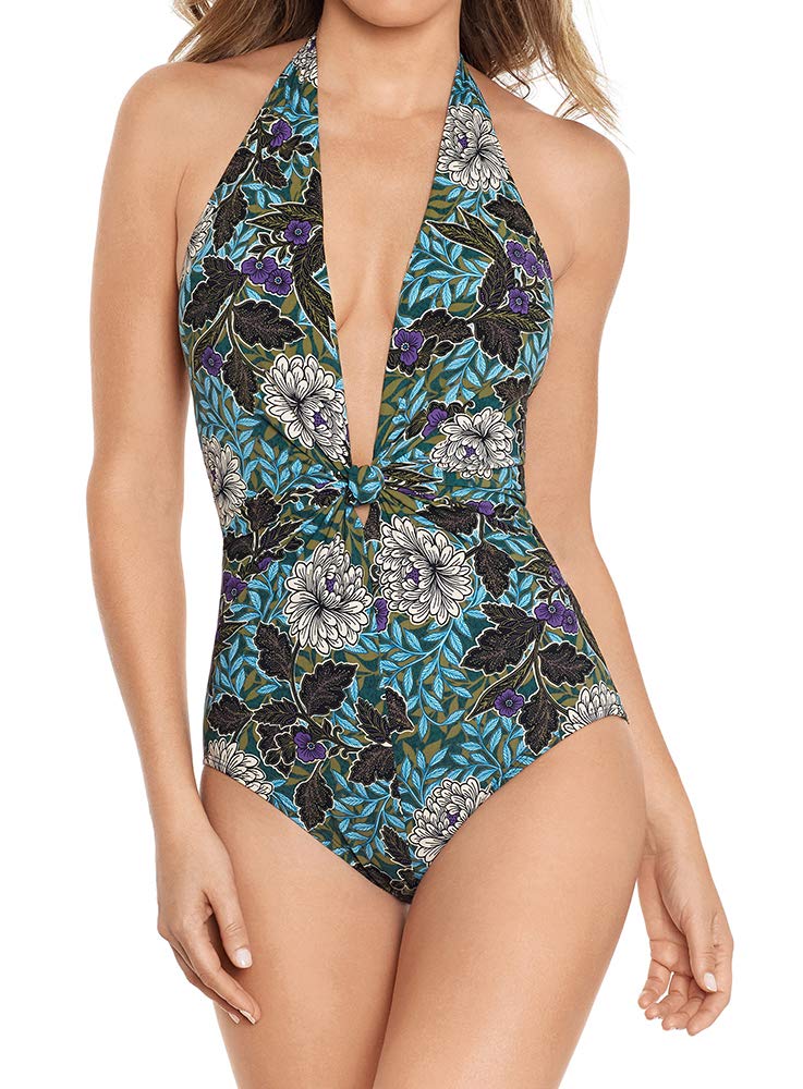 Rhiannon Dream Women's One Piece Swimsuit - Plunging Halter Neckline with Soft Cup Support | Perfect for Beach Vacations, Pool Parties & Summer Getaways