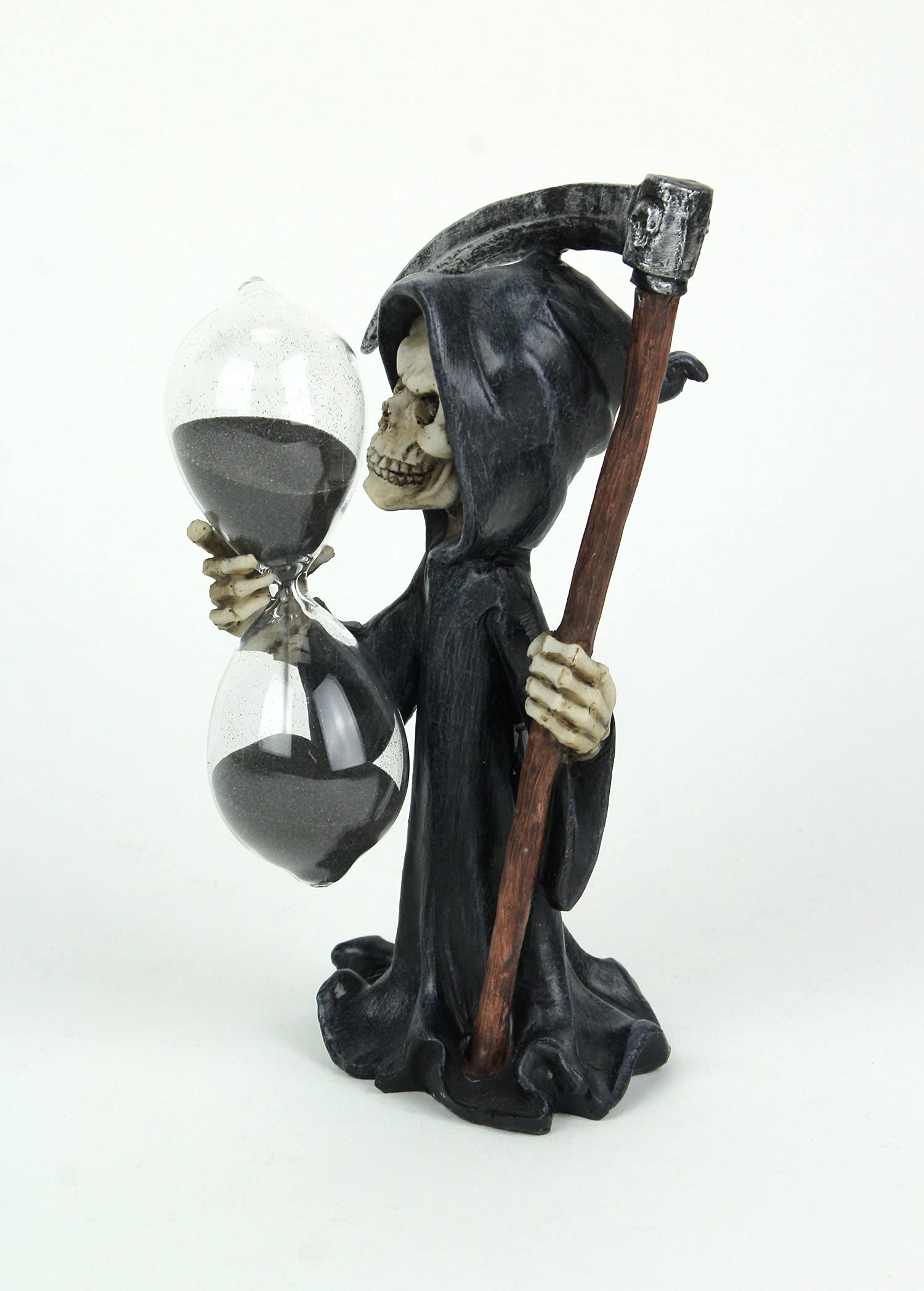 Gothic Grim Reaper Statue with Hourglass Sand Timer - Dark Decor for Halloween, Gothic Home, and Office - Perfect for Spooky Themed Parties and Collections