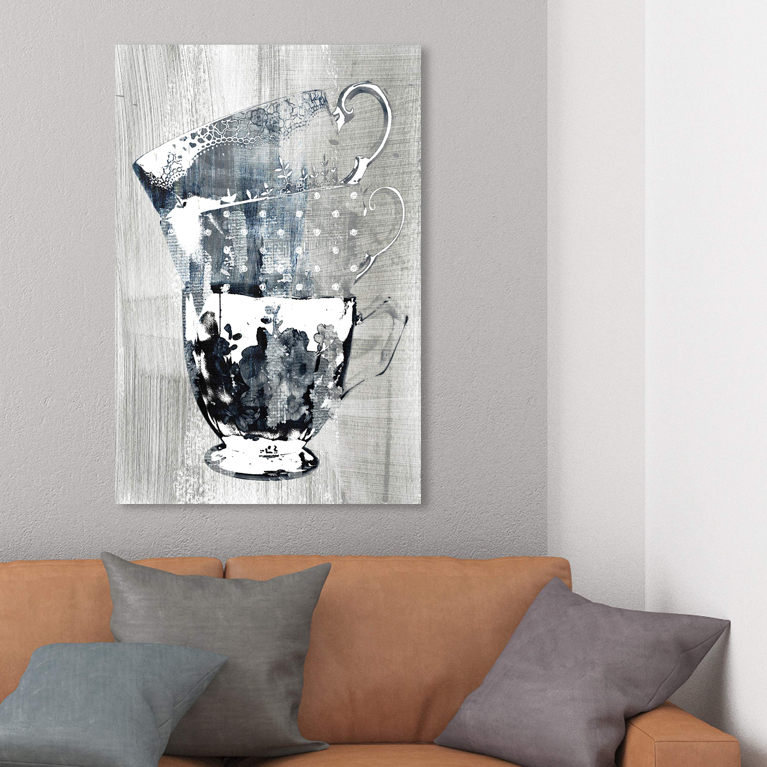 Oliver Gal Artist Co. Coffee Cups Screenprint Wall Art Canvas Print - 24