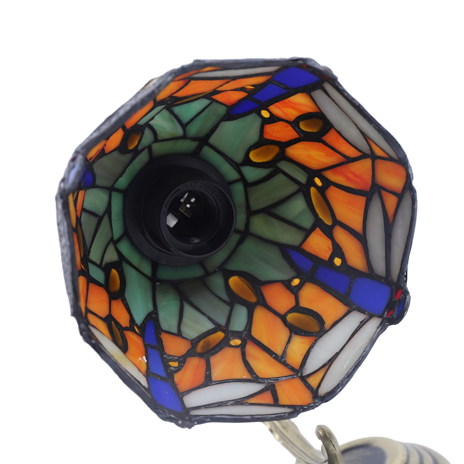 TFCFL 3-Light Bronze Wall Sconce with Handcrafted Stained Glass Dragonfly Shades - Elegant Vanity Lighting for Bathroom, Bedroom, and Hallway Décor