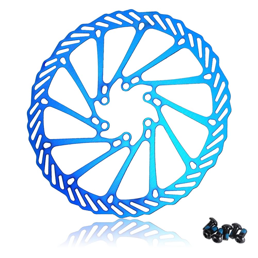 SEADEAR 180mm Bike Disc Brake Rotor - 6 Bolt Bicycle Brake Disc for Road Bike, MTB, BMX & Mountain Bike - High Performance Cycling Accessories (Blue) - Perfect for Commuting, Trail Riding & Off-Road Adventures