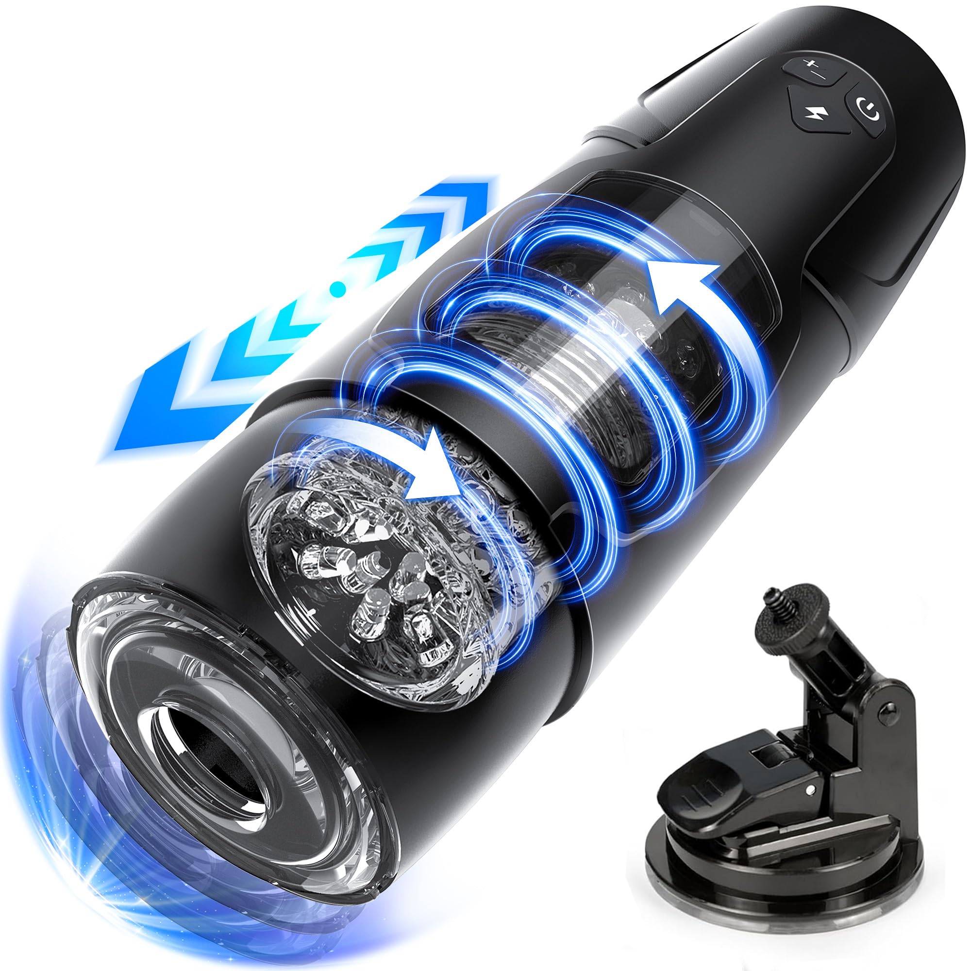 Automatic Hands-Free Male Masturbator with 7 Telescoping & Rotating Modes - Realistic Vagina Sex Toy for Men | Perfect for Solo Play, Couples Fun & Discreet Pleasure