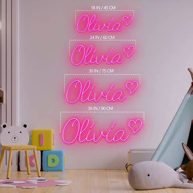 Custom LED Neon Signs - Personalized Wedding & Last Name Wall Decor - 2 Line Text up to 36