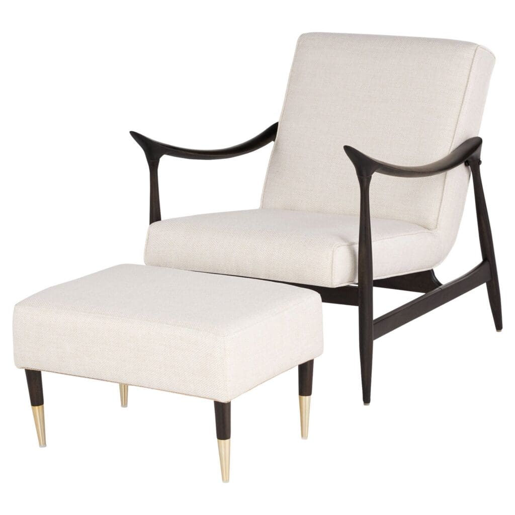 Cyan Design 11729 Oscar Arm Chair in Dark Brown and Cream - Stylish Accent Chair for Living Room, Bedroom, or Office Decor