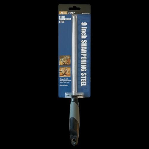 AccuSharp 032C 9-Inch Professional Knife Sharpening Steel Rod - Perfect for Kitchen Chefs, Butchers & Home Cooks | Honing & Edge Maintenance Tool for Knives, Scissors & Blades