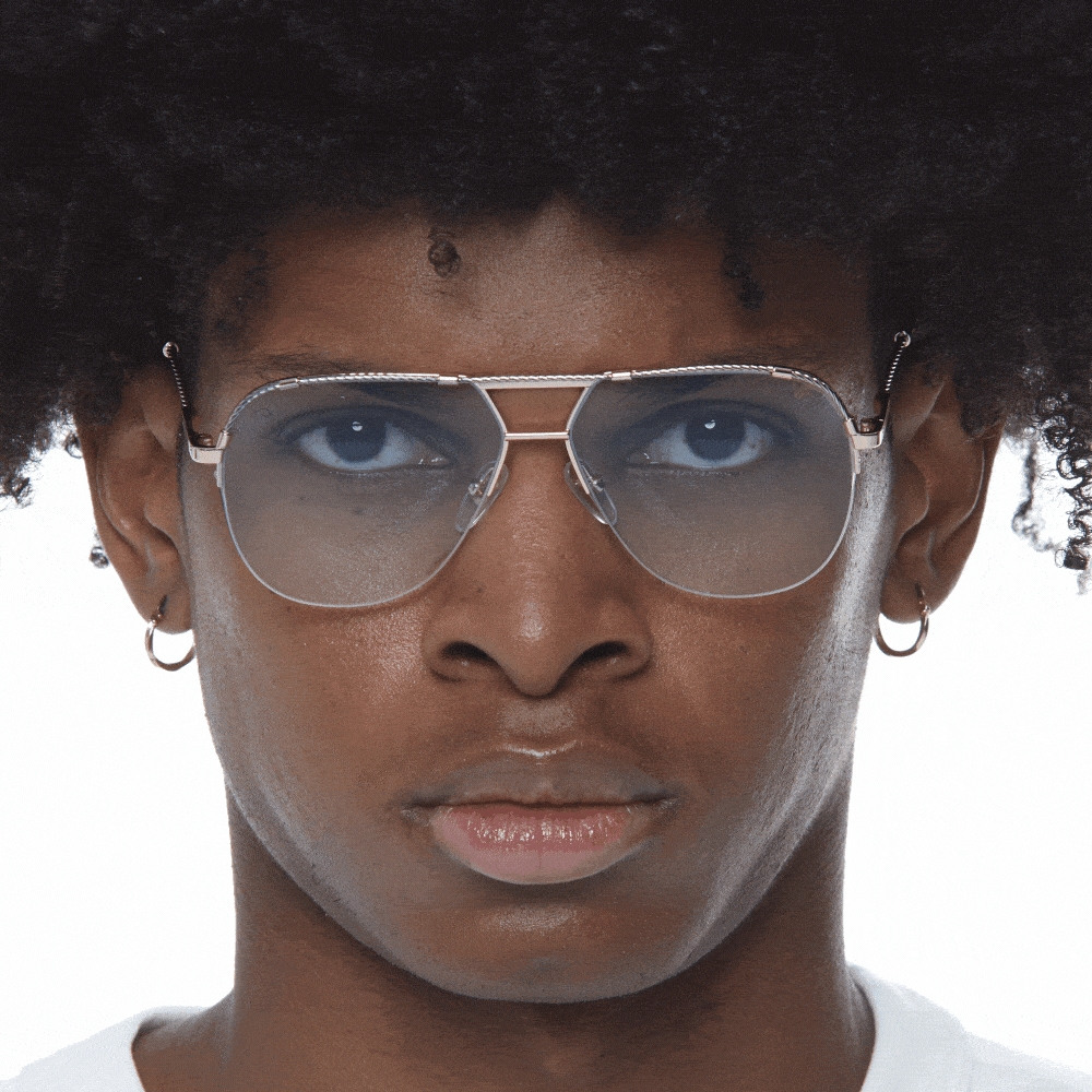 Blanco Half Rim Glasses Frame 24KT Gold & Rose Gold Two Tone Eyewear for Men & Women - Perfect for Reading, Fashion, and Everyday Wear