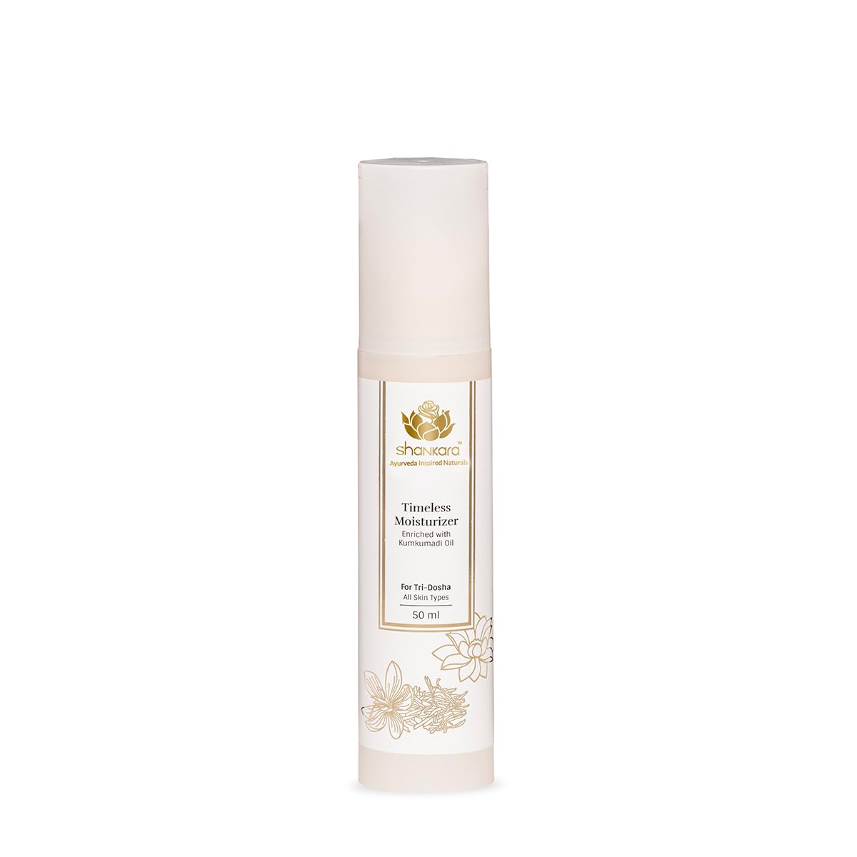 Shankara Timeless Lotion Moisturizer with Saffron, Lotus & Vitamin C - Hydrating Face & Body Cream for All Skin Types (50ml) - Perfect for Daily Skincare Routine & Dry Skin Relief